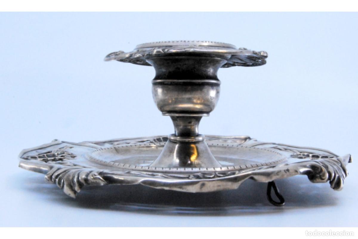 Antig&uuml;edades: Candelero de mano, en plata - Foto 6