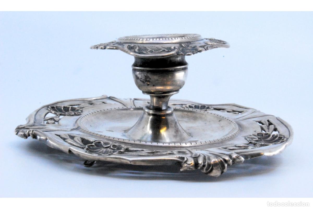 Antig&uuml;edades: Candelero de mano, en plata - Foto 8