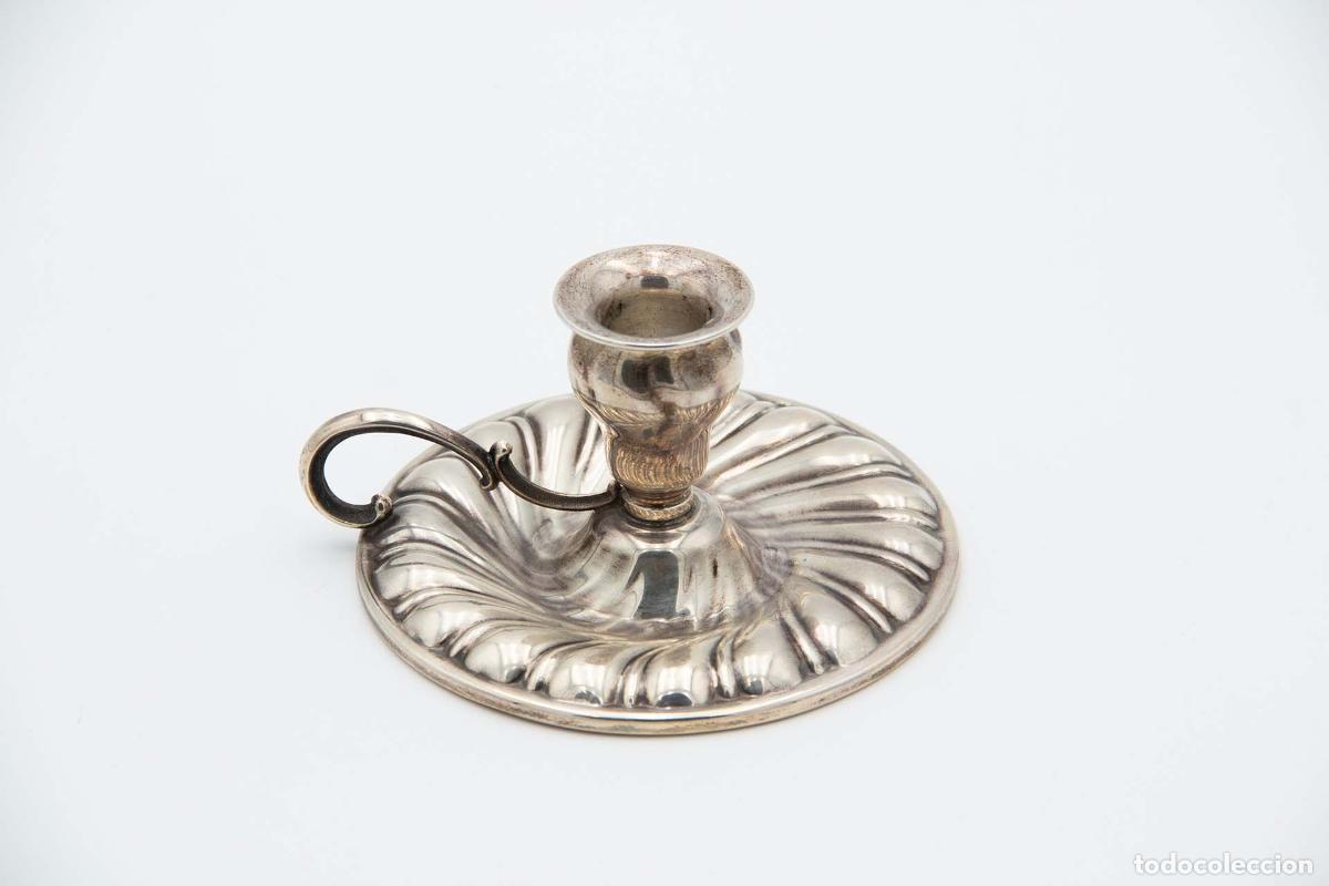 Antig&uuml;edades: Candelero de mano, en plata - Foto 2
