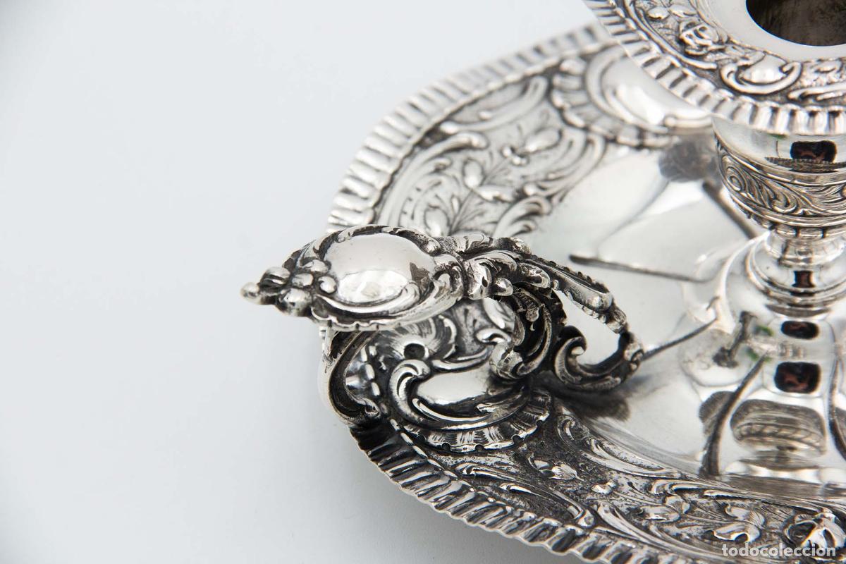 Antig&uuml;edades: Candelero de mano, en plata - Foto 3