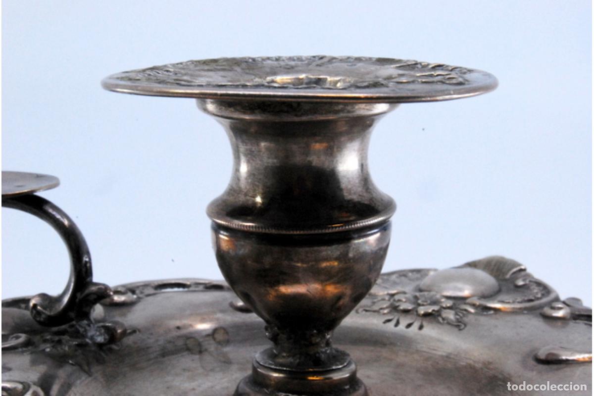 Antig&uuml;edades: Candelero de mano, en plata - Foto 6