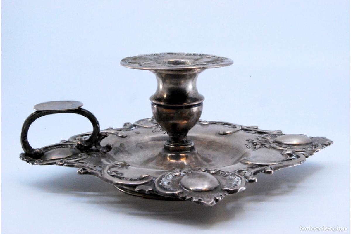 Antig&uuml;edades: Candelero de mano, en plata - Foto 7