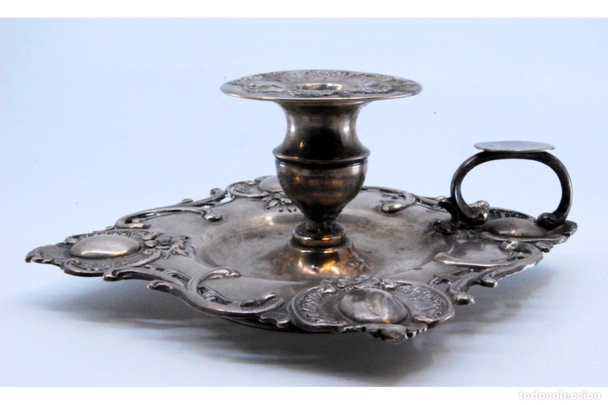 Antig&uuml;edades: Candelero de mano, en plata - Foto 9