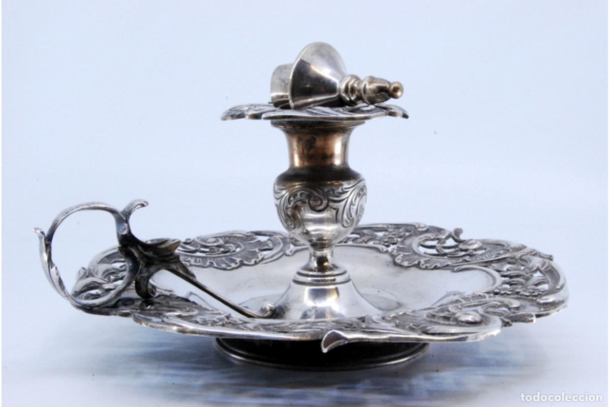Antig&uuml;edades: Candelero de mano, en plata - Foto 7