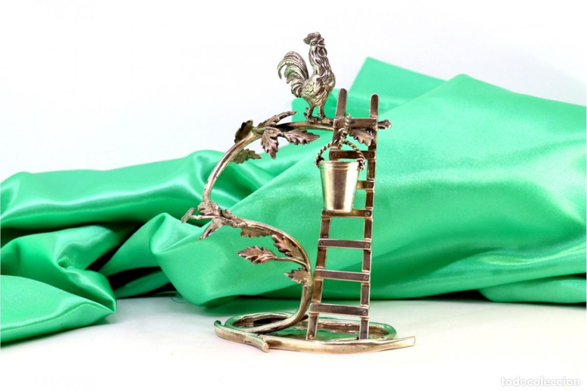 Antig&uuml;edades: Palillero de plata - Creeper y gallo - Foto 2