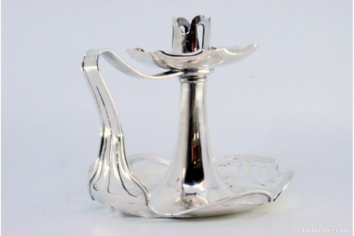 Antig&uuml;edades: Candelero de mano, en plata - Foto 3