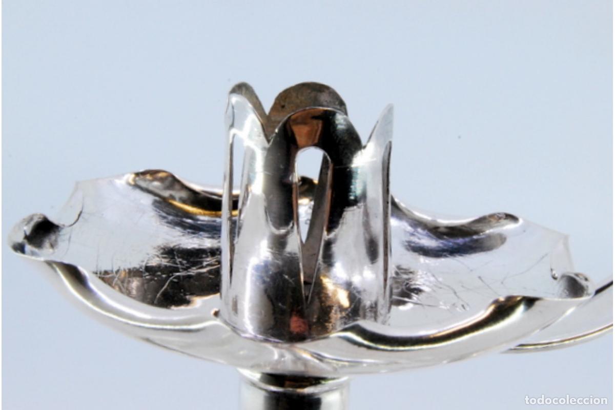 Antig&uuml;edades: Candelero de mano, en plata - Foto 8
