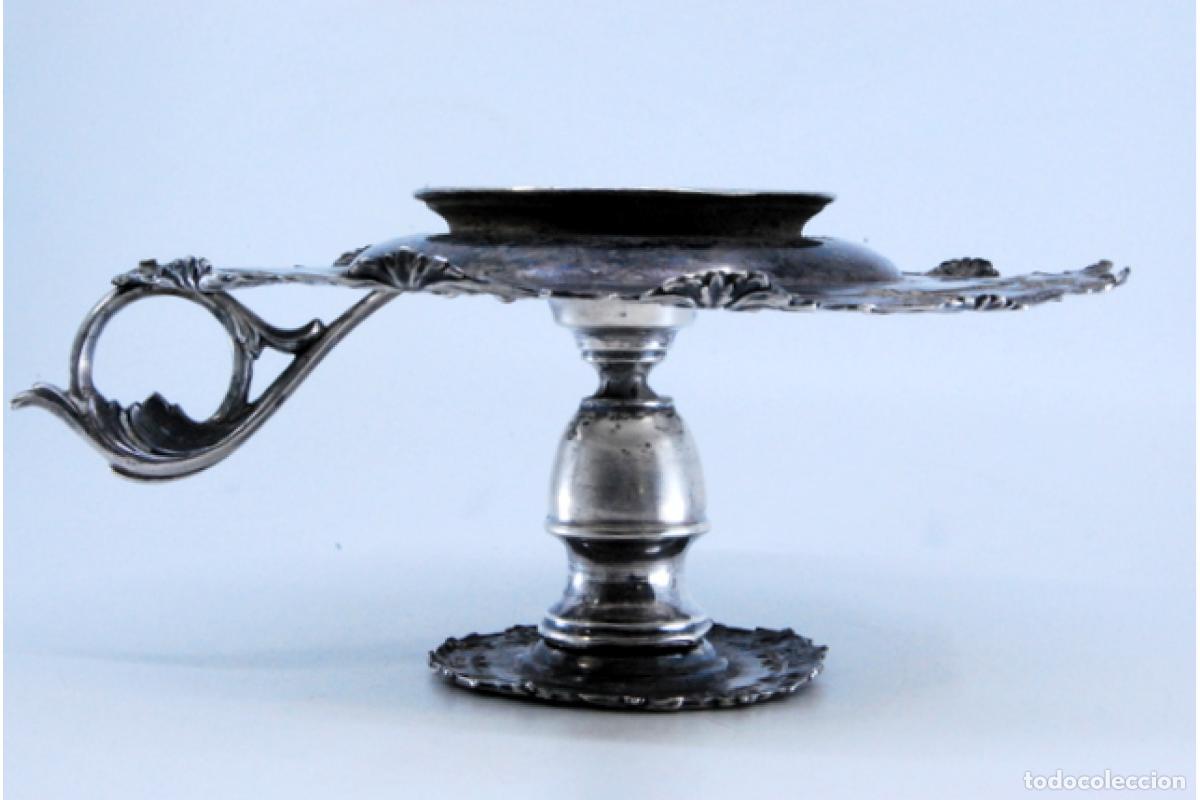 Antig&uuml;edades: Candelero de mano, en plata - Foto 4