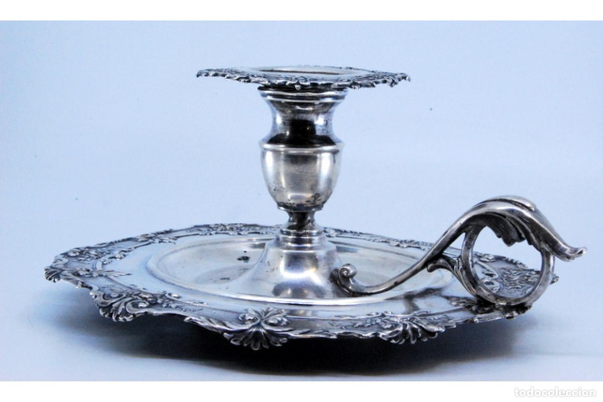 Antig&uuml;edades: Candelero de mano, en plata - Foto 8