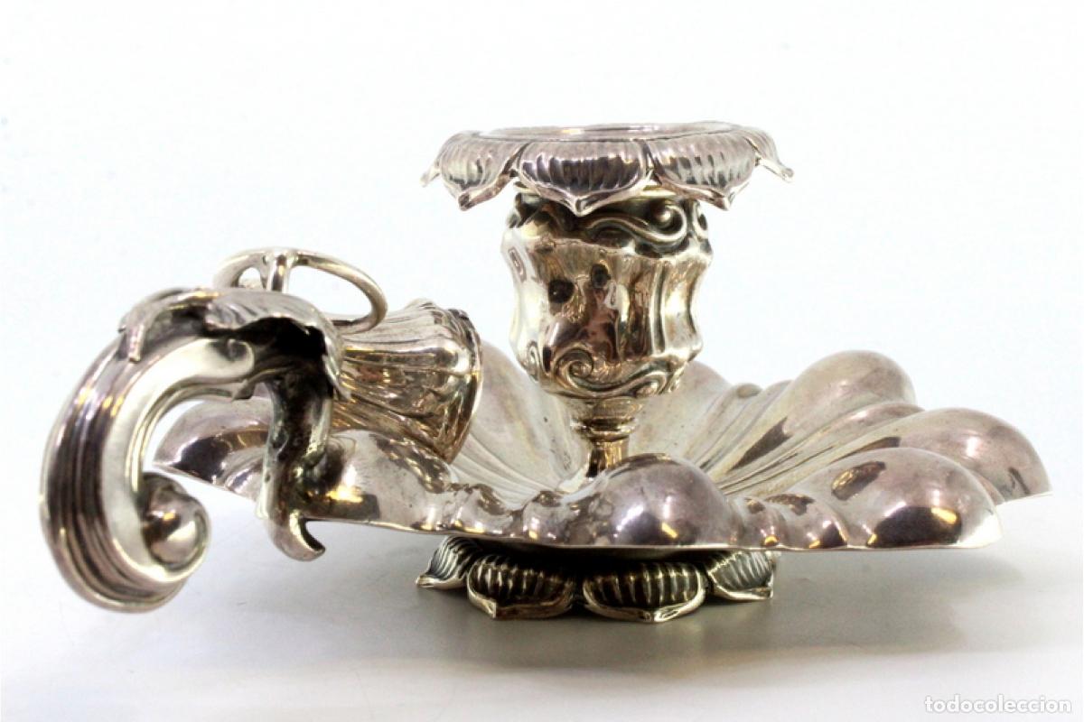 Antig&uuml;edades: Candelero de mano, en plata - Foto 9