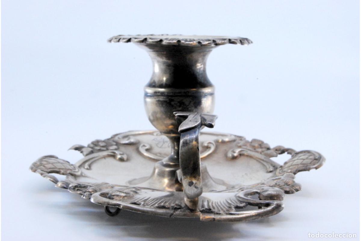 Antig&uuml;edades: Candelero de mano, en plata - Foto 4