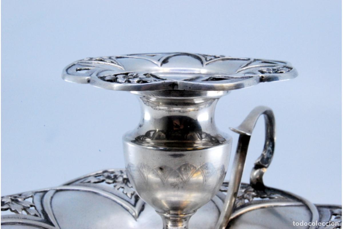 Antig&uuml;edades: Candelero de mano, en plata - Foto 5