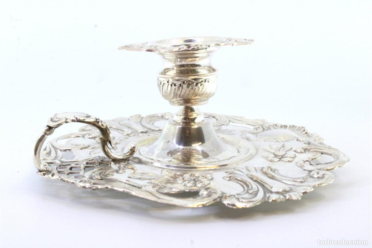 Antig&uuml;edades: Candelero de mano, en plata - Foto 6