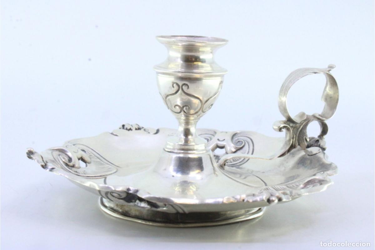 Antig&uuml;edades: Candelero de mano, en plata - Foto 5