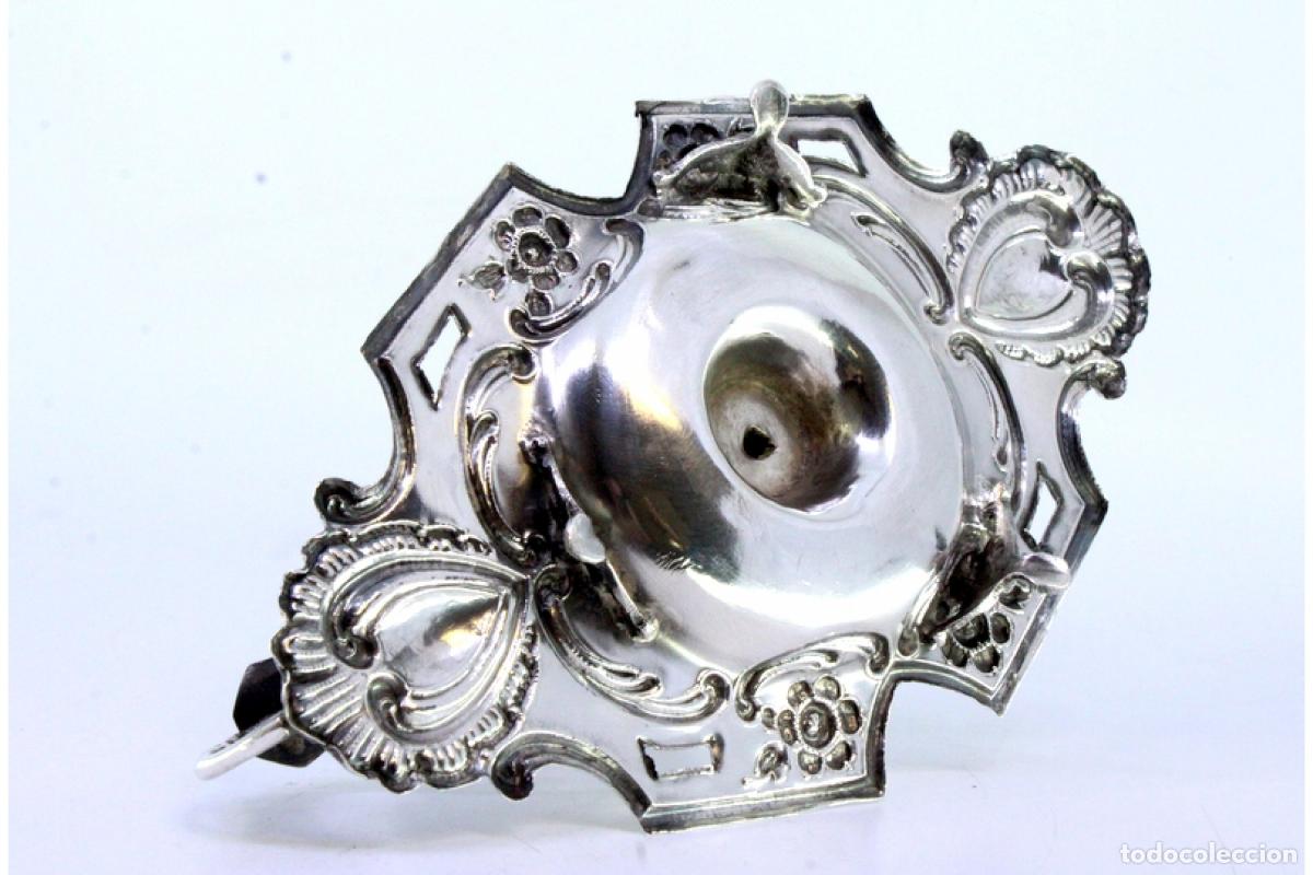 Antig&uuml;edades: Candelero de mano, en plata - Foto 7