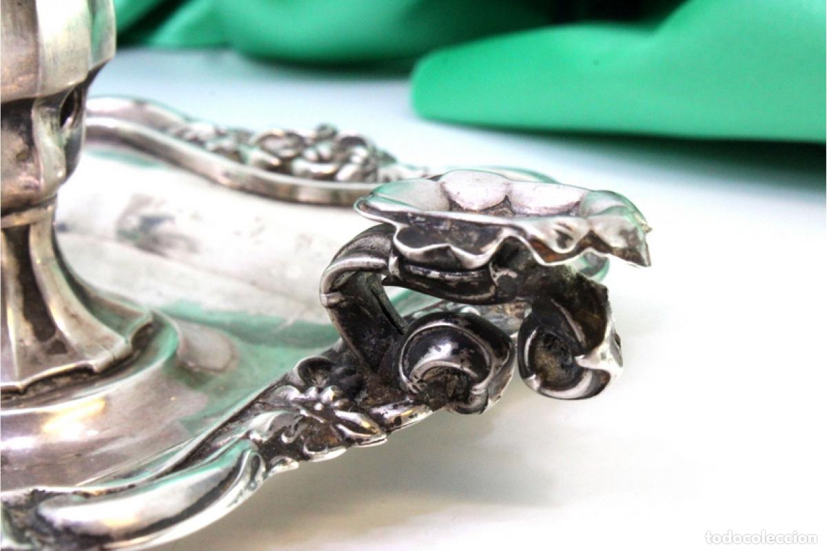 Antig&uuml;edades: Candelero de mano, en plata - Foto 4