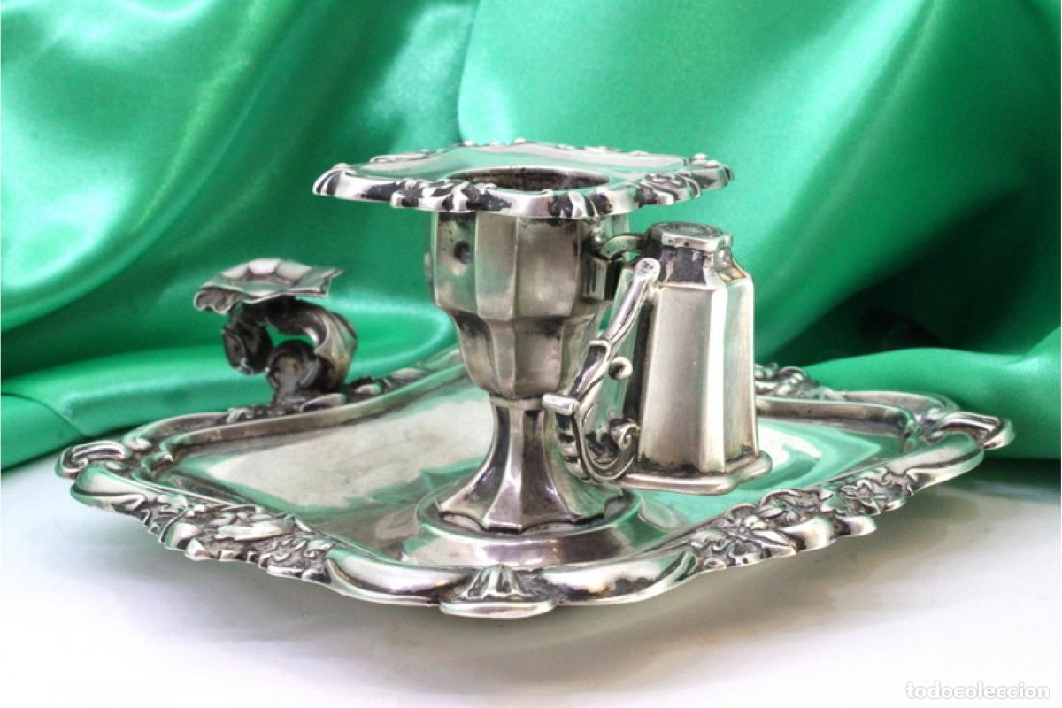 Antig&uuml;edades: Candelero de mano, en plata - Foto 6