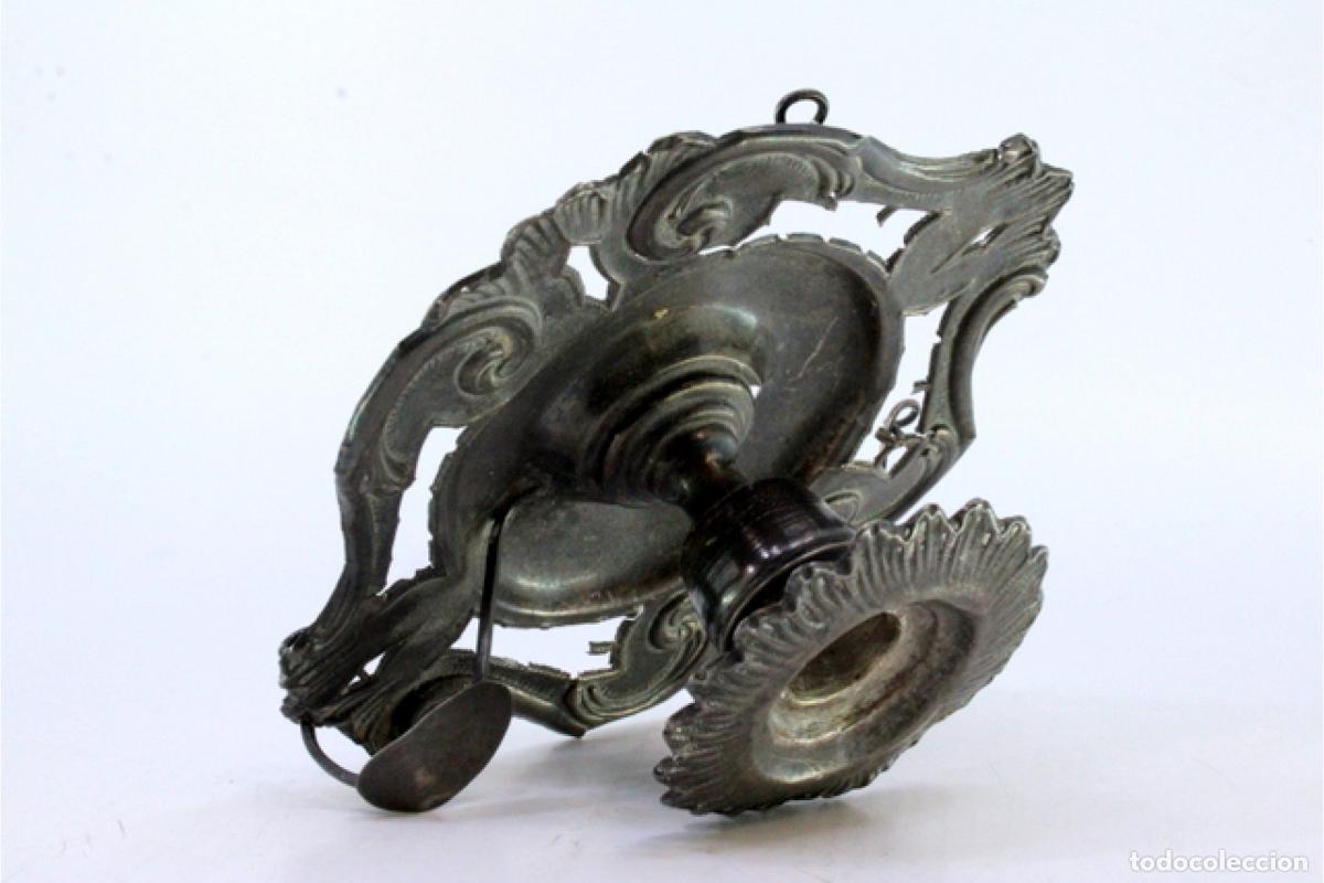 Antig&uuml;edades: Candelero de mano, en plata - Foto 4