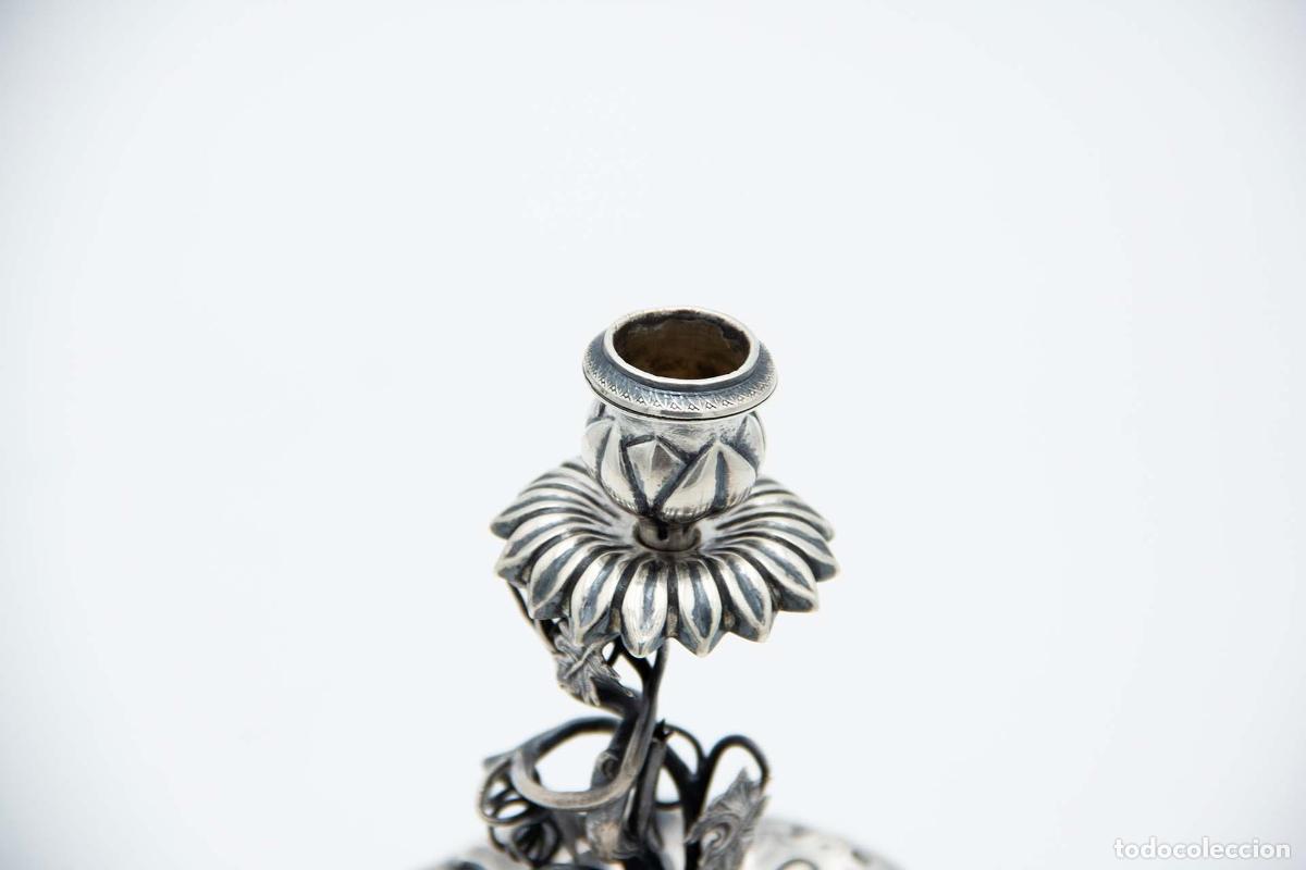 Antig&uuml;edades: Candelero de mano, en plata - Foto 5