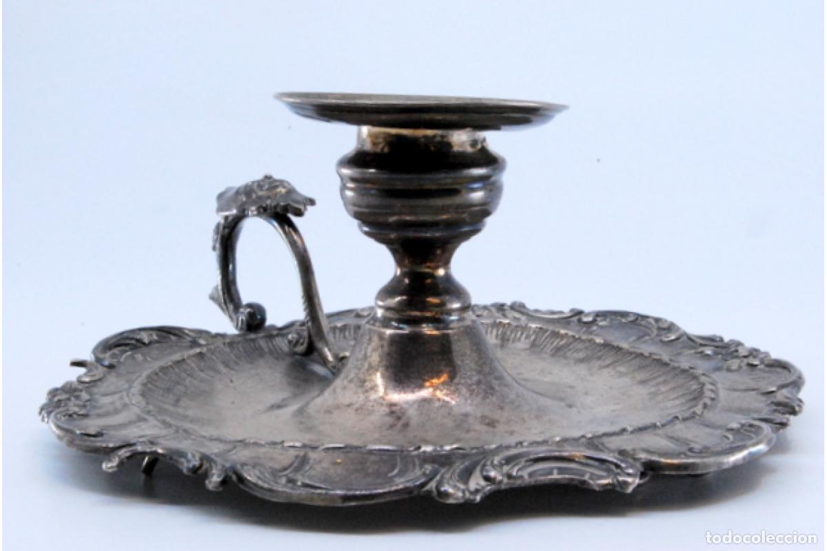 Antig&uuml;edades: Candelero de mano, en plata - Foto 8