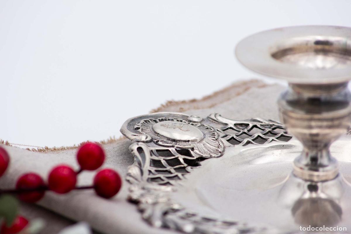 Antig&uuml;edades: Candelero de mano, en plata - Foto 3