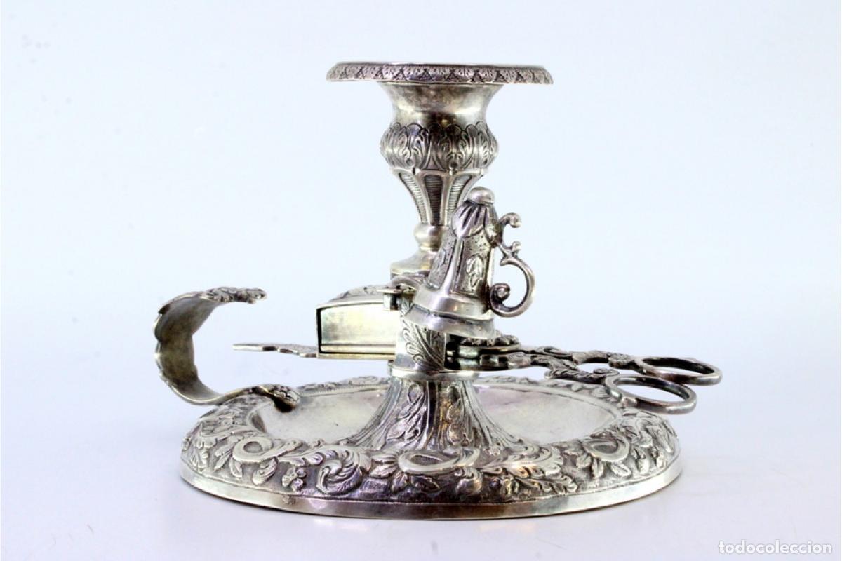 Antig&uuml;edades: Candelero de mano, en plata - Foto 3