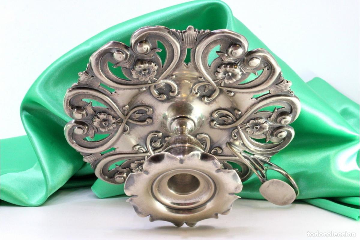 Antig&uuml;edades: Candelero de mano, en plata - Foto 4