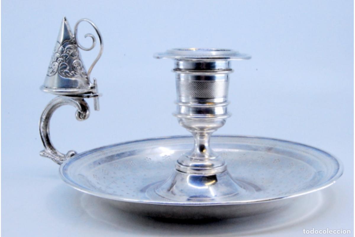 Antig&uuml;edades: Candelero de mano, en plata - Foto 5
