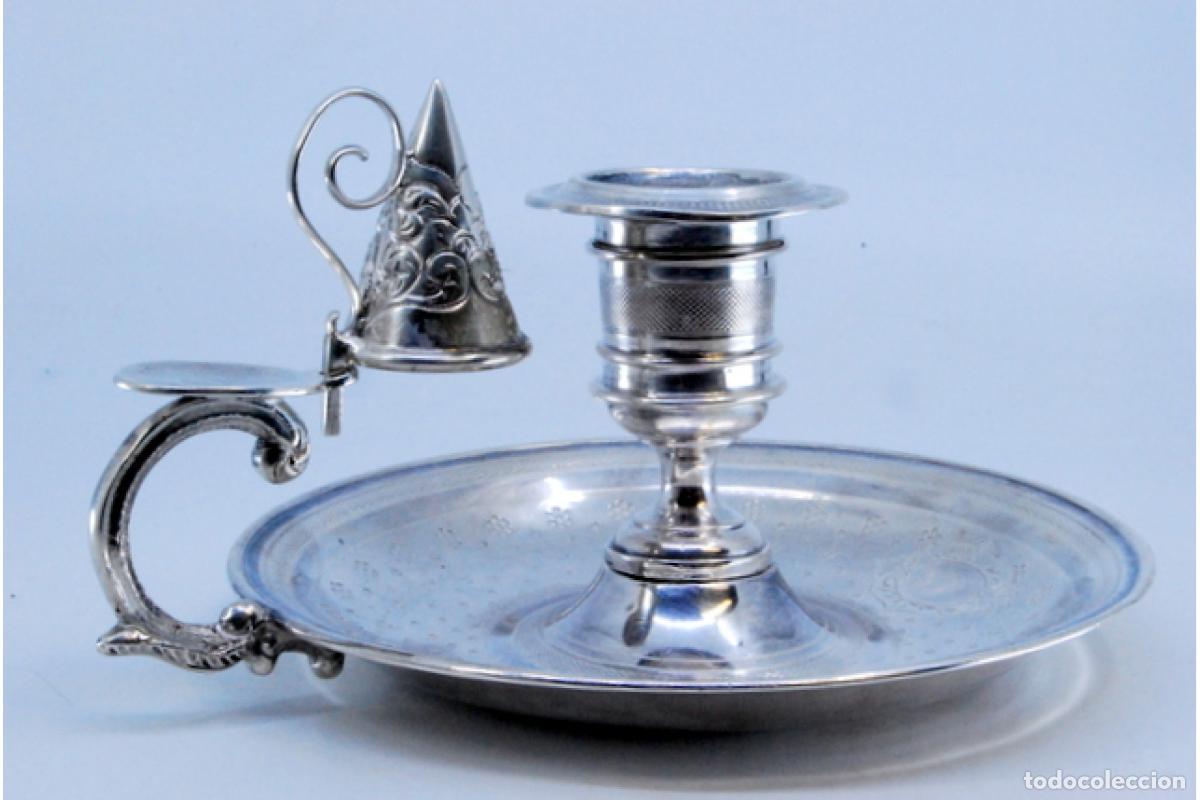 Antig&uuml;edades: Candelero de mano, en plata - Foto 6