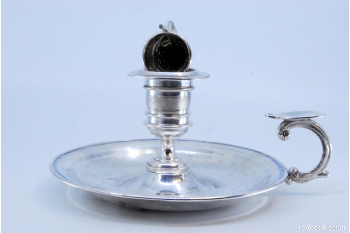 Antig&uuml;edades: Candelero de mano, en plata - Foto 8
