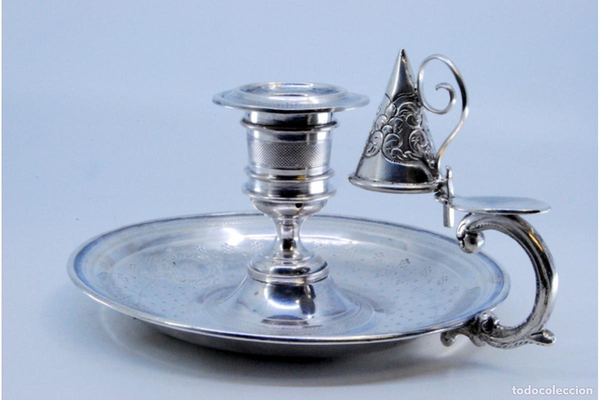 Antig&uuml;edades: Candelero de mano, en plata - Foto 9