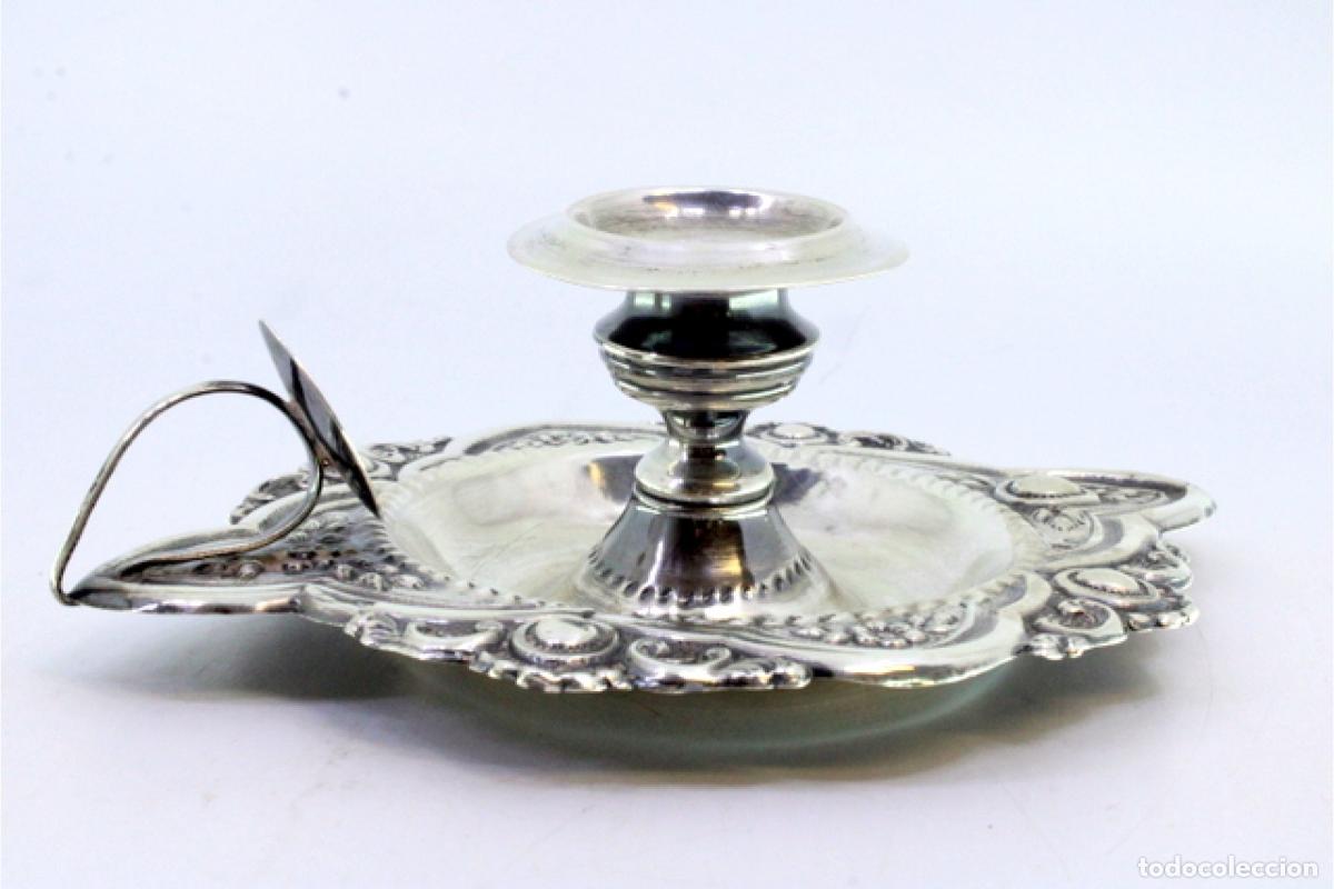 Antig&uuml;edades: Candelero de mano, en plata - Foto 4
