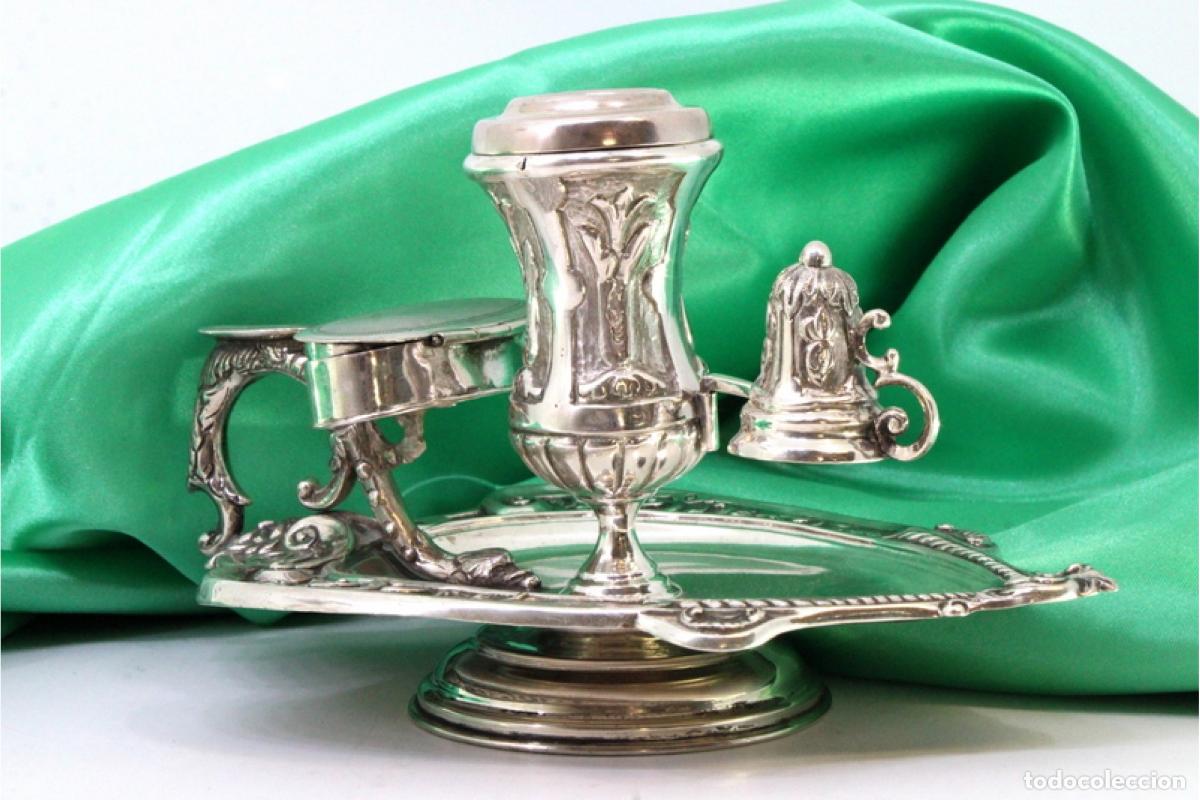 Antig&uuml;edades: Candelero de mano, en plata - Foto 7