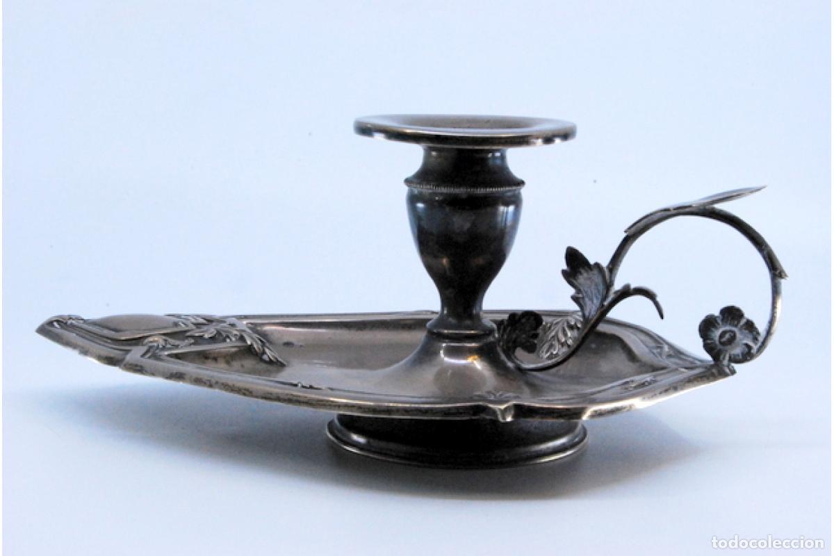 Antig&uuml;edades: Candelero de mano, en plata - Foto 3