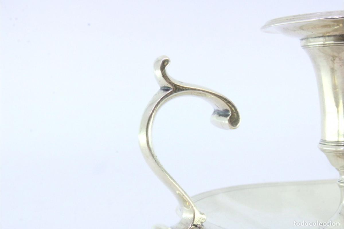 Antig&uuml;edades: Candelero de mano, en plata - Foto 2