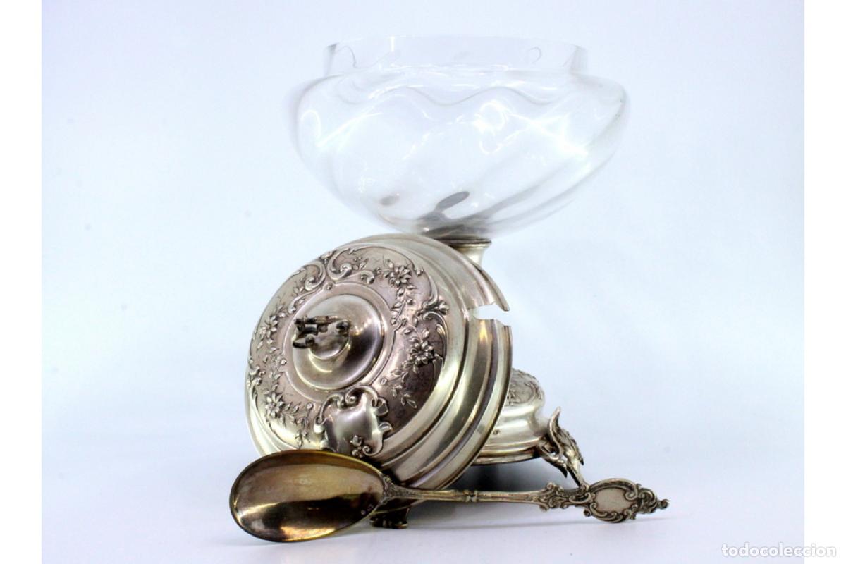 Antig&uuml;edades: tarro de mermelada de plata - Foto 2