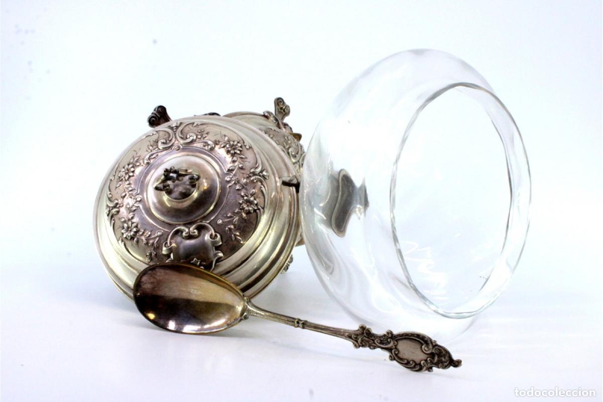 Antig&uuml;edades: tarro de mermelada de plata - Foto 9