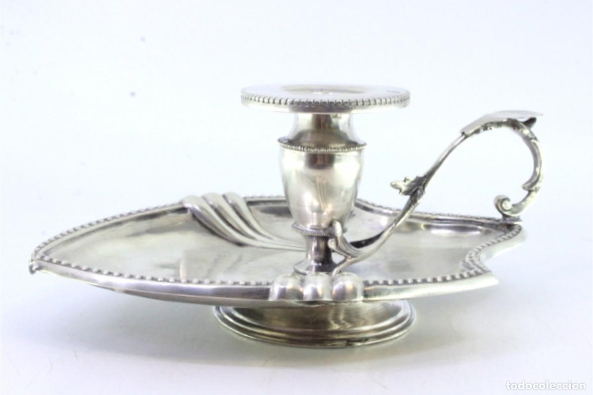 Antig&uuml;edades: Candelero de mano, en plata - Foto 7