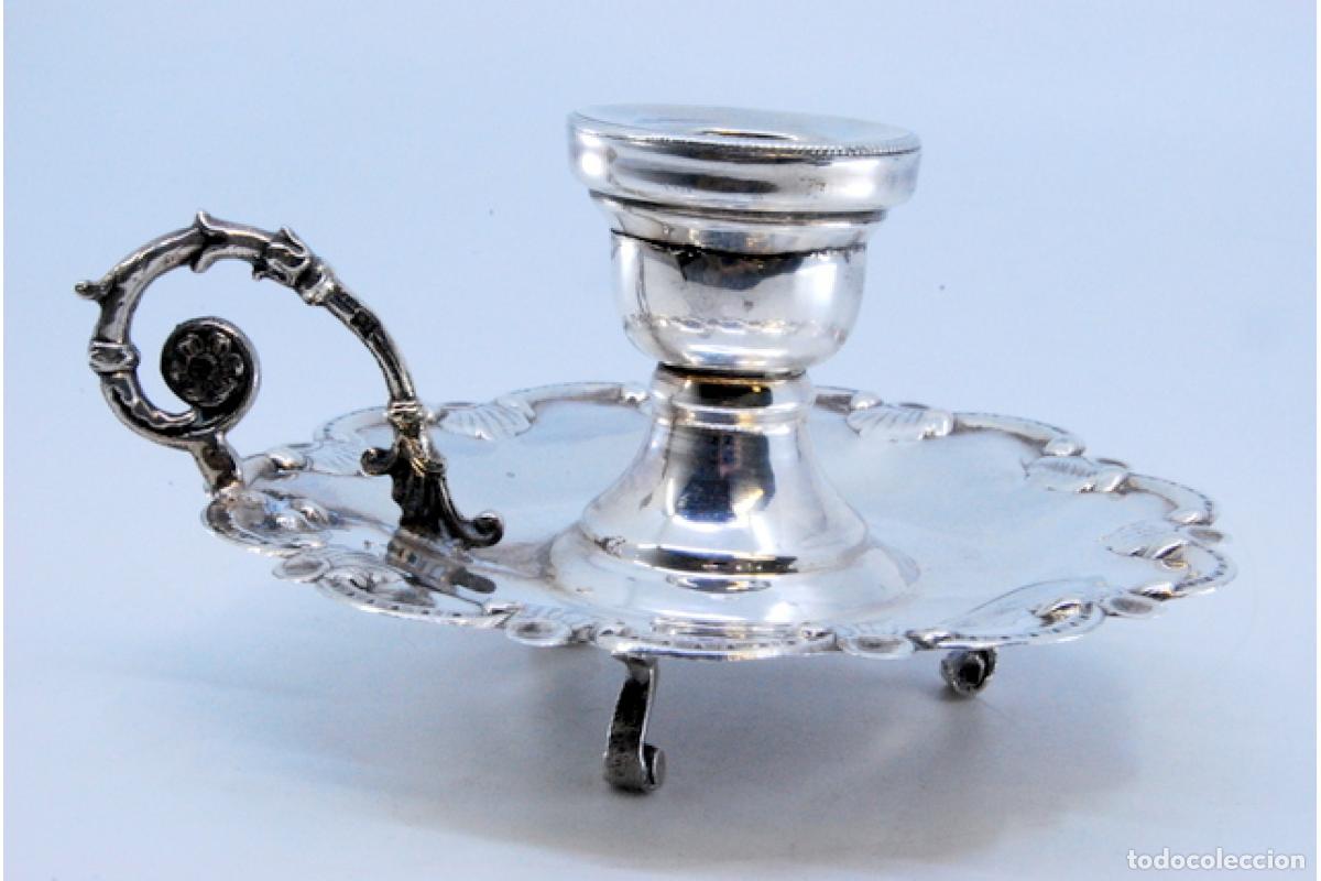 Antig&uuml;edades: Candelero de mano, en plata - Foto 8