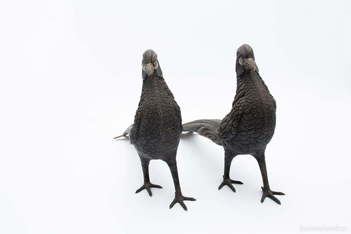 Antig&uuml;edades: Pareja de faisanes en plata - Foto 3
