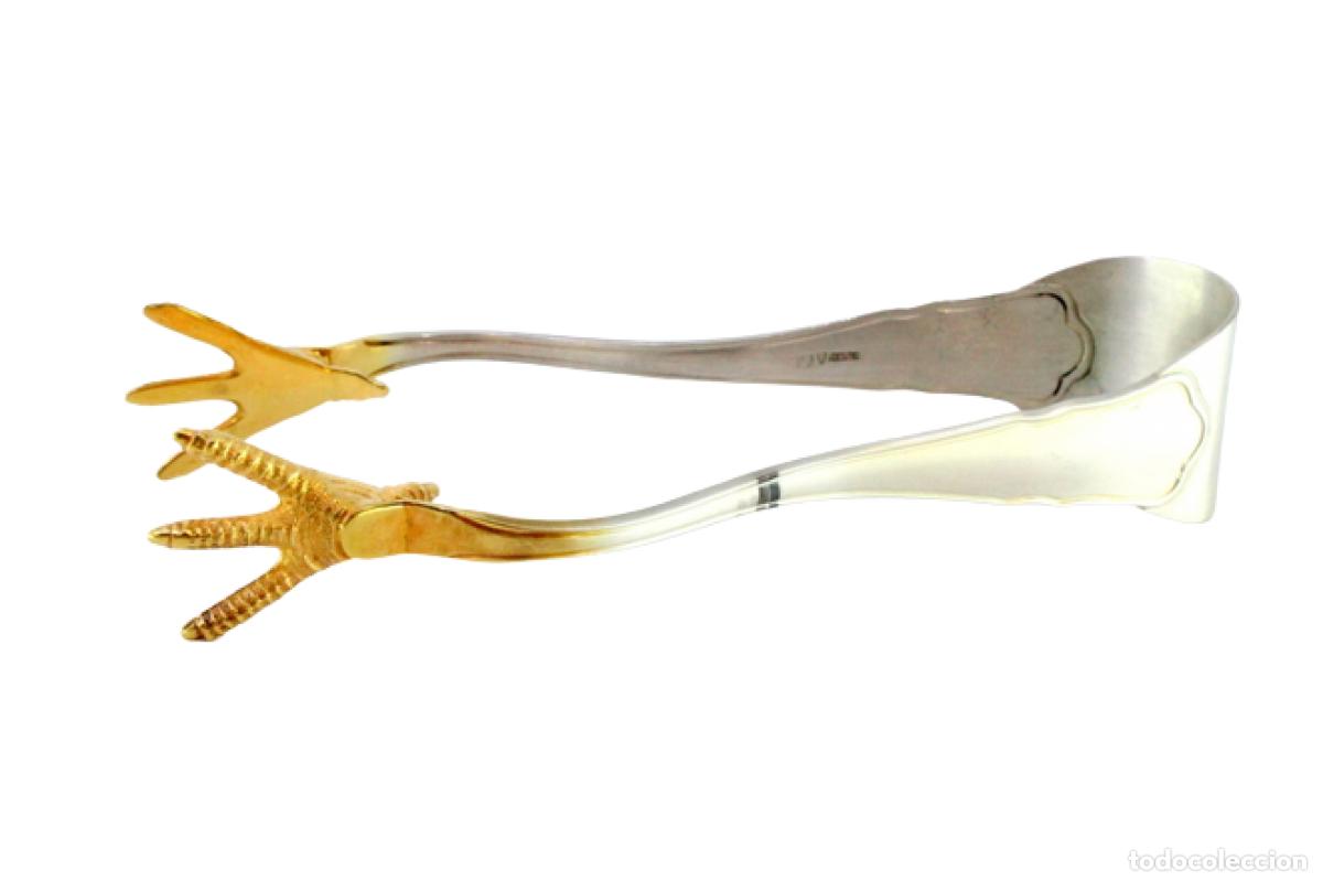 Antiguidades: Pinzas para hielo, en plata