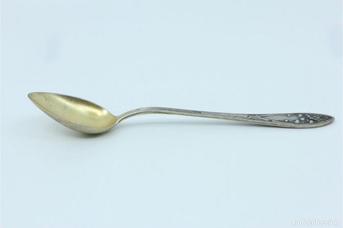 Antig&uuml;edades: Juego de 12 cucharas de caf&eacute; plateadas - Foto 3