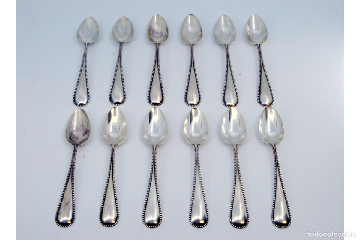 Antig&uuml;edades: Juego de 12 cucharillas de plata - Foto 2
