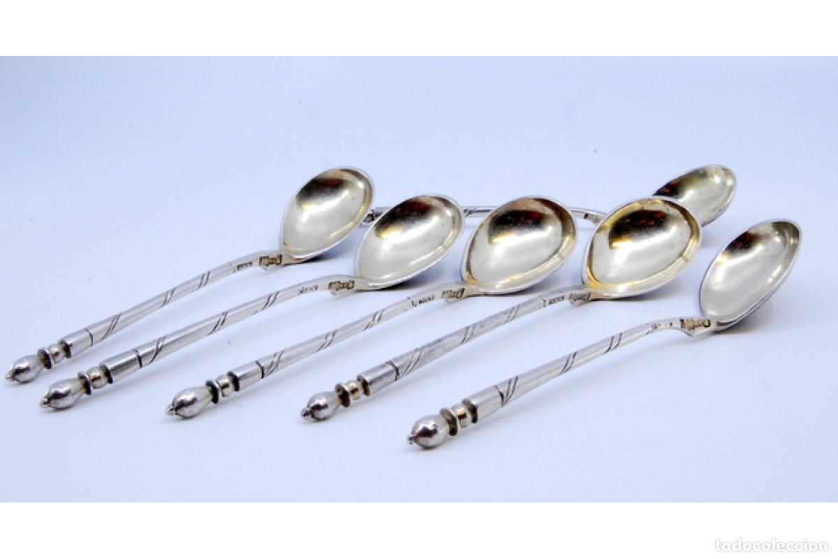 Antig&uuml;edades: Juego de 6 cucharillas de plata rusa - Foto 2