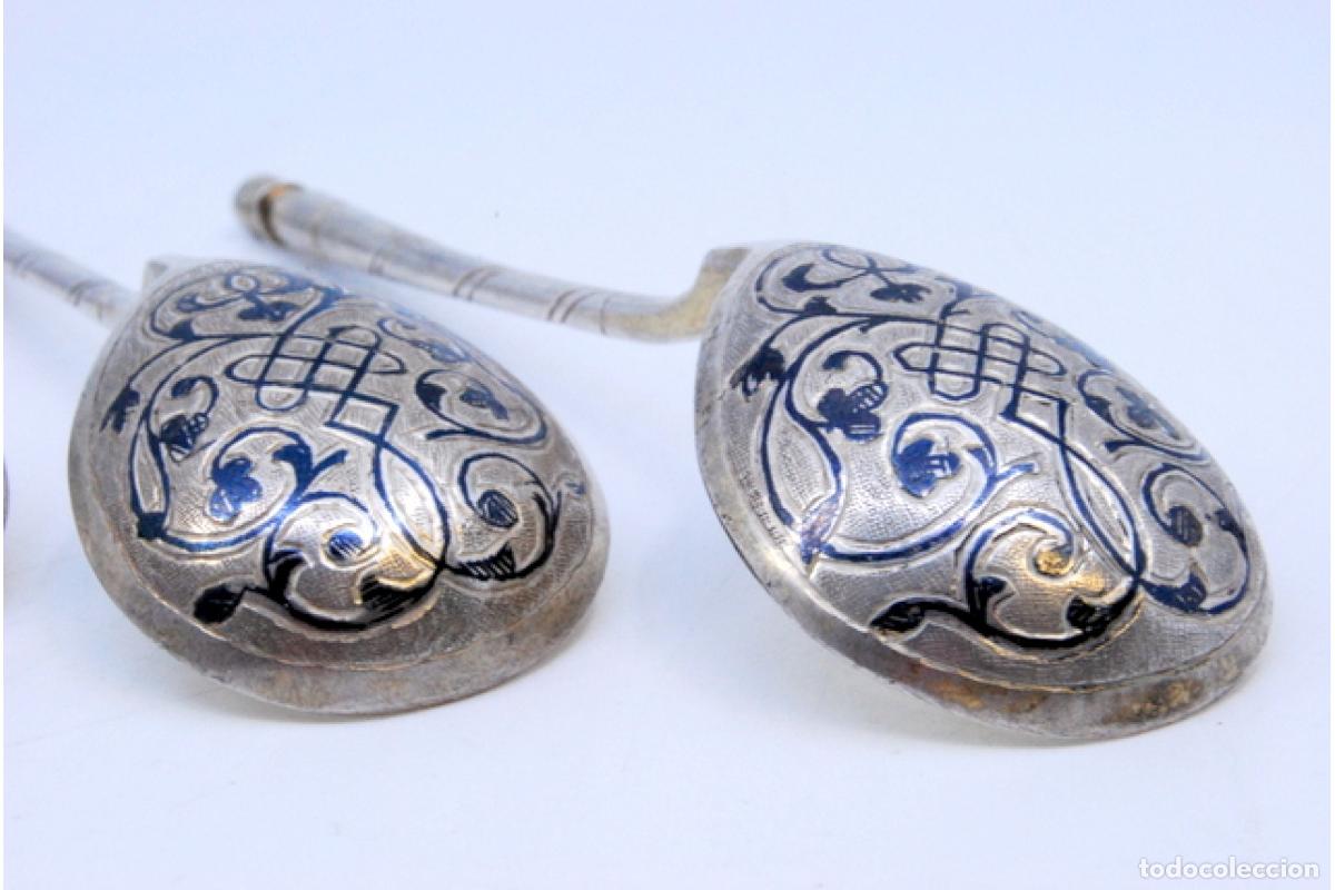 Antig&uuml;edades: Juego de 6 cucharillas de plata rusa - Foto 6