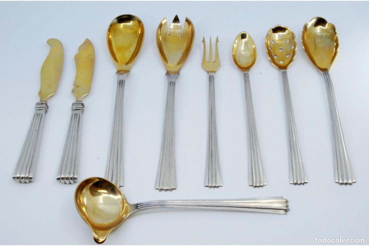 Antig&uuml;edades: Juego de 9 cubiertos plateados - Foto 2