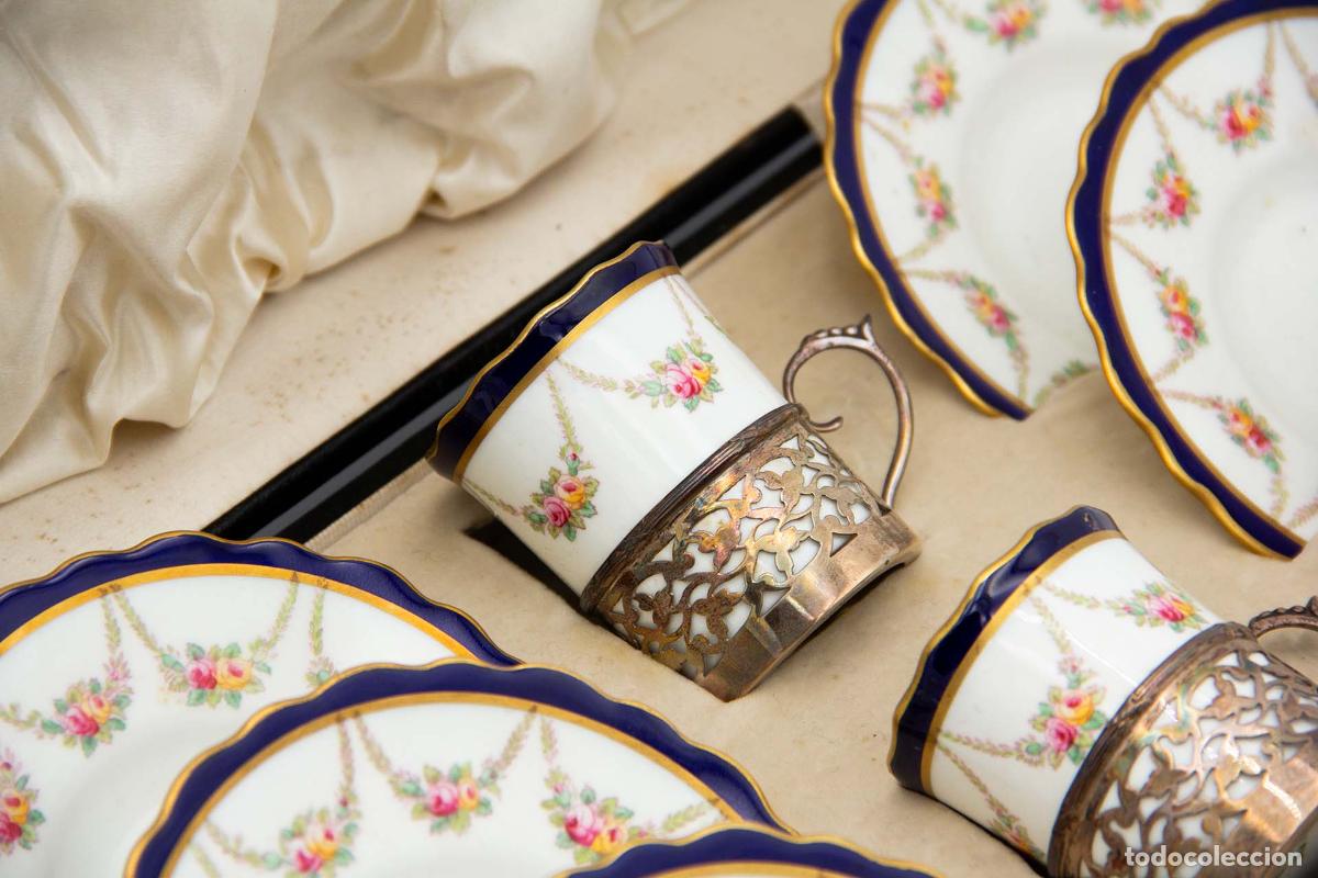 Antig&uuml;edades: Juego de caf&eacute;, en porcelana y parta - Foto 2