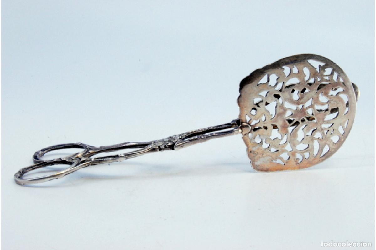 Antig&uuml;edades: Pinzas para ensalada o pan, de plata - Foto 3