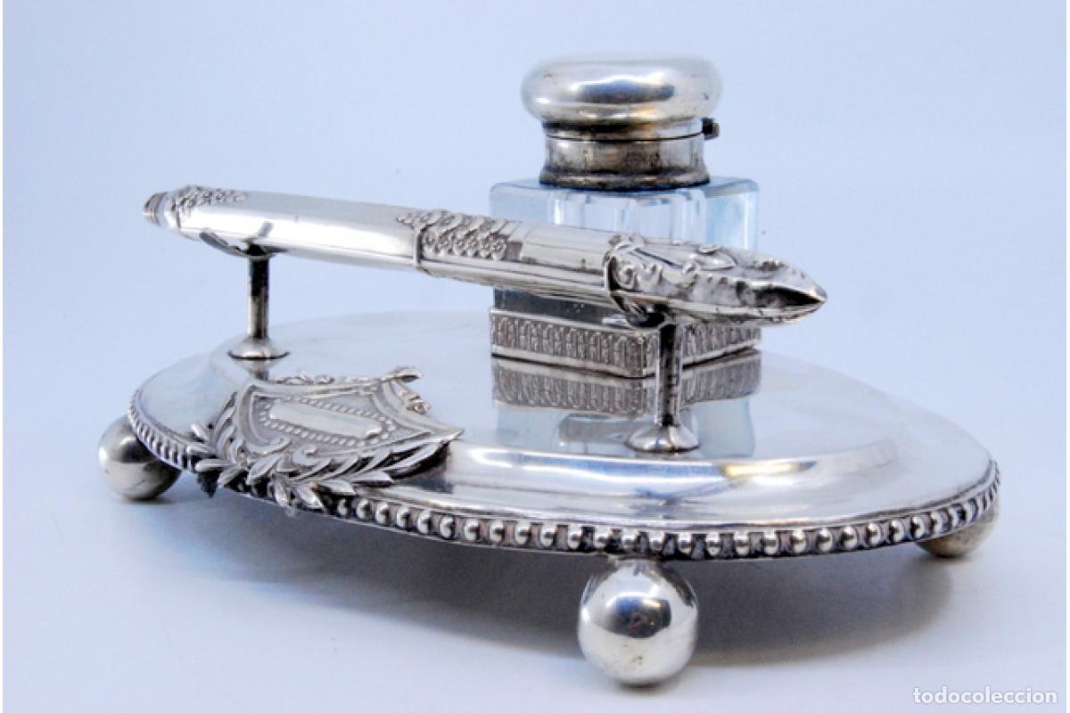 Antig&uuml;edades: tintero de plata - Foto 8