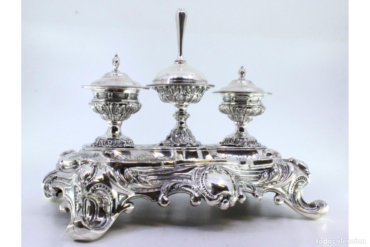 Antig&uuml;edades: tintero de plata - Foto 5